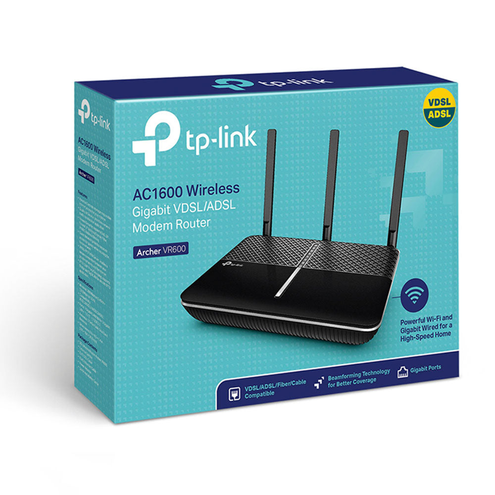 TP-Link Archer VR600 AC1600 Wireless Dual Band VDSL/ADSL Modem Router (4626221727844) TP-Link Archer VR600 AC1600 Wireless Dual Band VDSL/ADSL Modem Router (4626221727844)